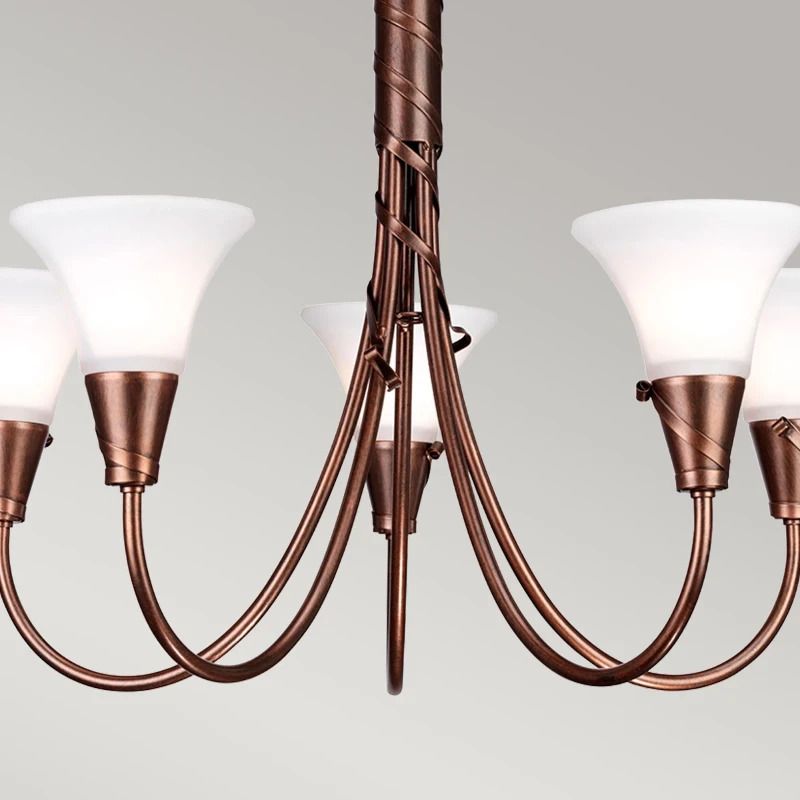 Elstead Lighting LED Kroonluchter | 5X E14 Max 40W | Dimbaar | Copper Patina