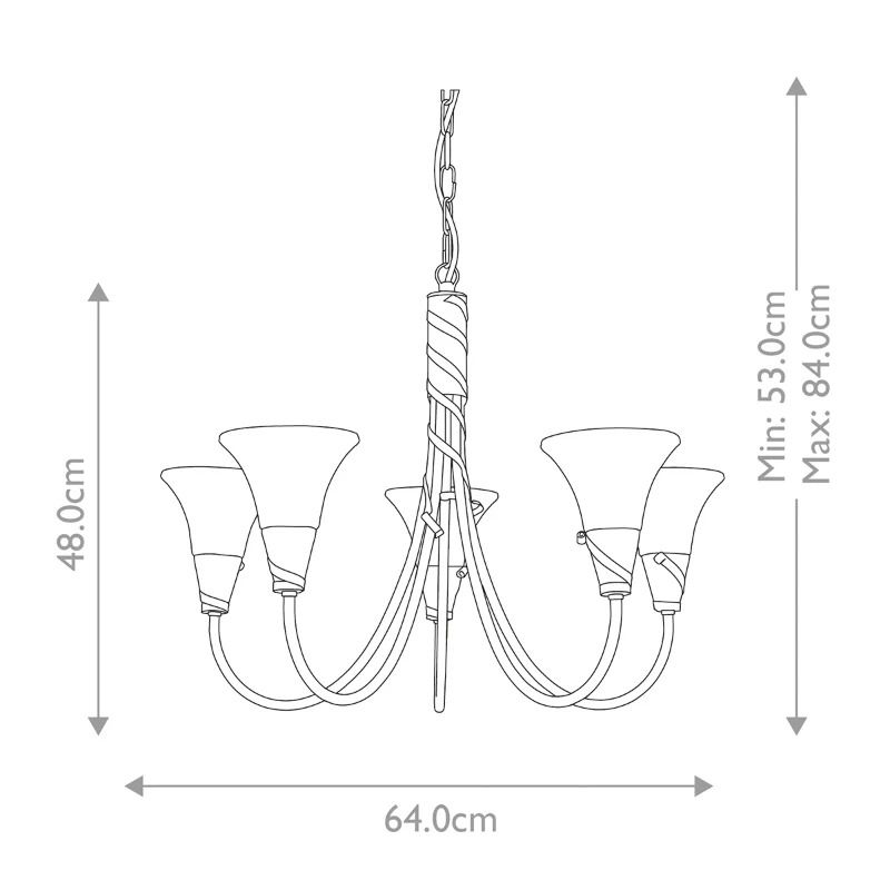 Elstead Lighting LED Kroonluchter | 5X E14 Max 40W | Dimbaar | Copper Patina