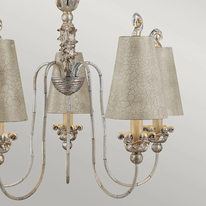 Flambeau LED Kroonluchter | 5X E27 Max 60W | Dimbaar | Silver and Gold