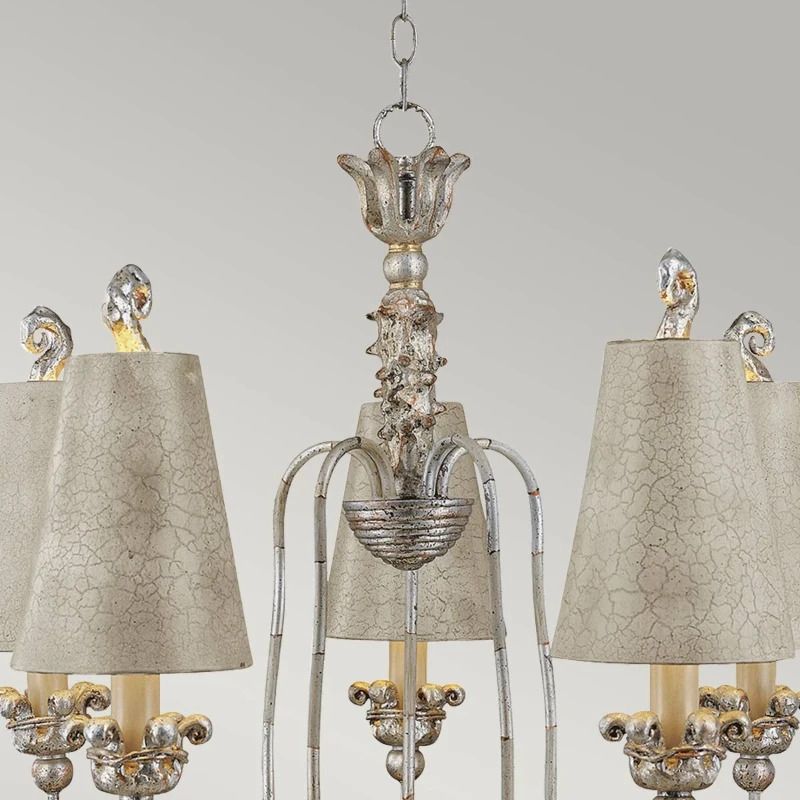 Flambeau LED Kroonluchter | 5X E27 Max 60W | Dimbaar | Silver and Gold