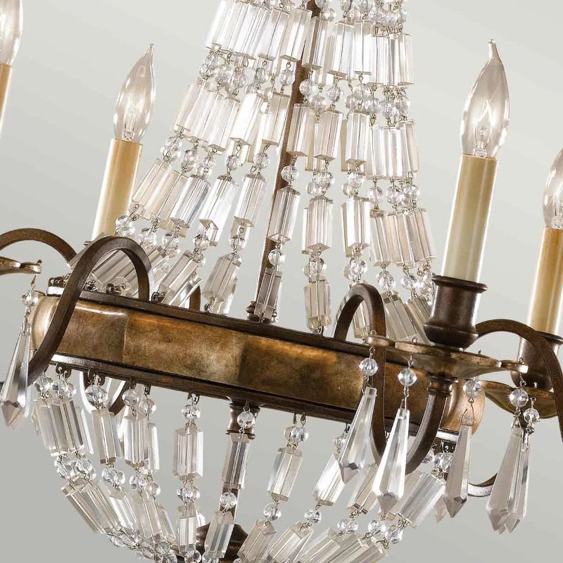 Feiss LED Kroonluchter | 6X E14 Max 60W | Dimbaar | Oxidized Bronze/British Bronze