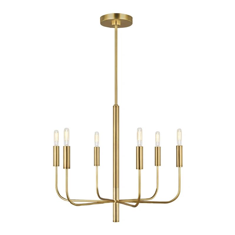 Feiss LED Kroonluchter | 6X E14 Max 60W | Dimbaar | Burnished Brass
