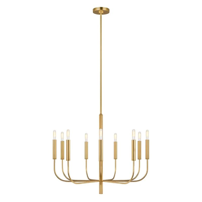 Feiss LED Kroonluchter | 9X E14 Max 60W | Dimbaar | Burnished Brass