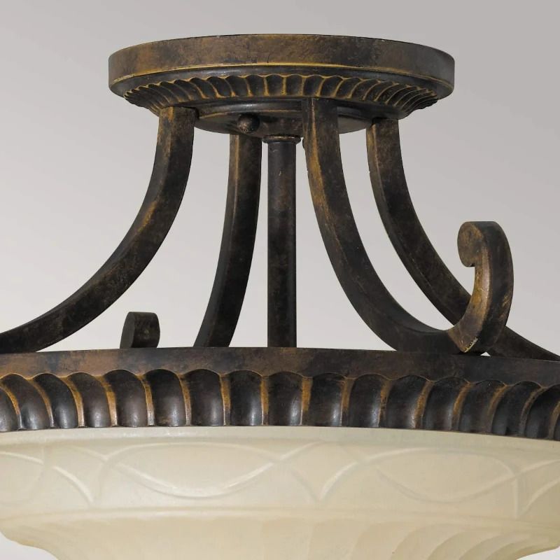 Feiss LED Plafondlamp Drawing Room | 2X E27 Max 60W | Dimbaar | Walnut