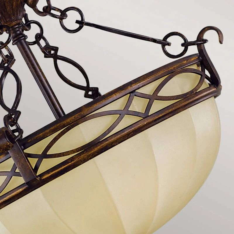 Feiss LED Plafondlamp Drawing Room | 2X E27 Max 60W | Dimbaar | Walnut