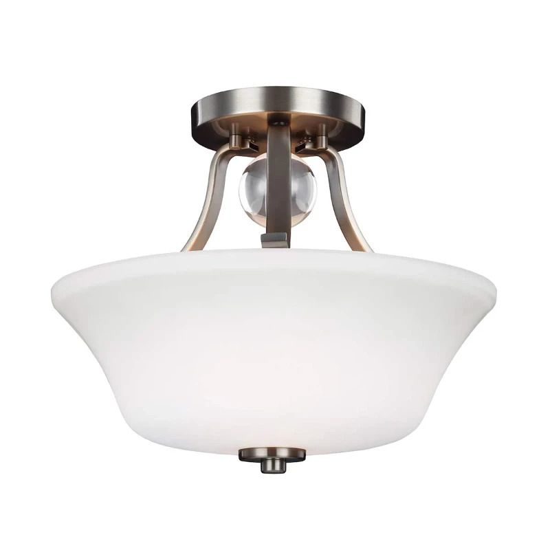 Feiss LED Plafondlamp Evington | 2X E27 Max 60W | Dimbaar | Satin Nickel
