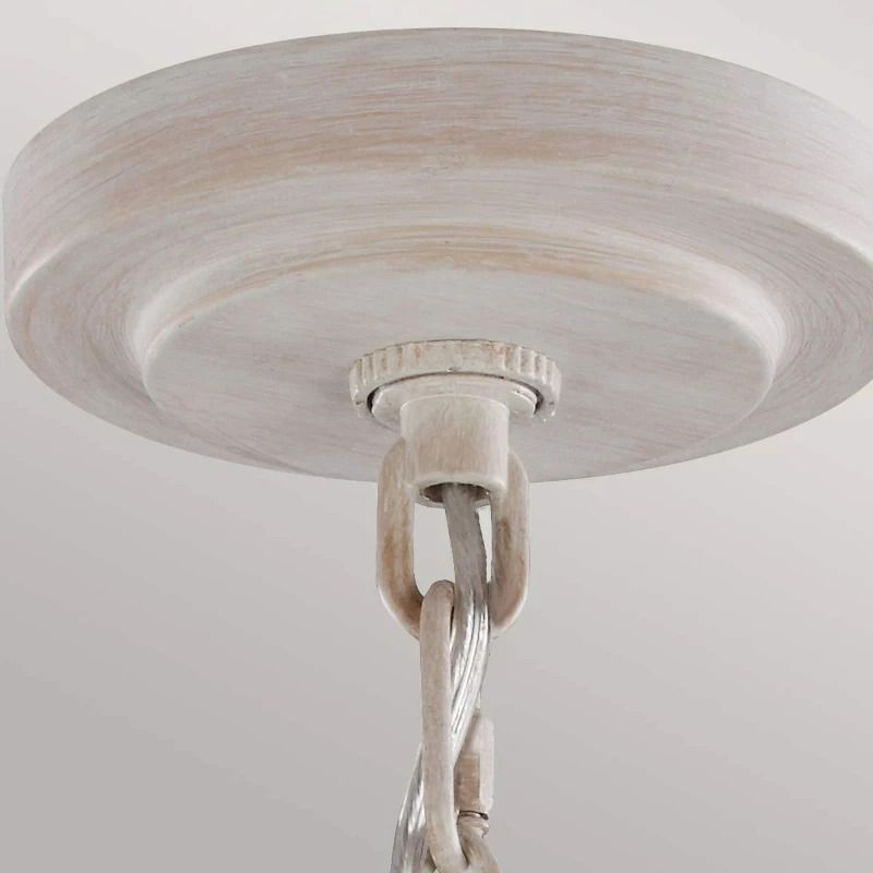 Feiss LED Kroonluchter | 3X E14 Max 40W | Dimbaar | Chalk Washed/Beachwood