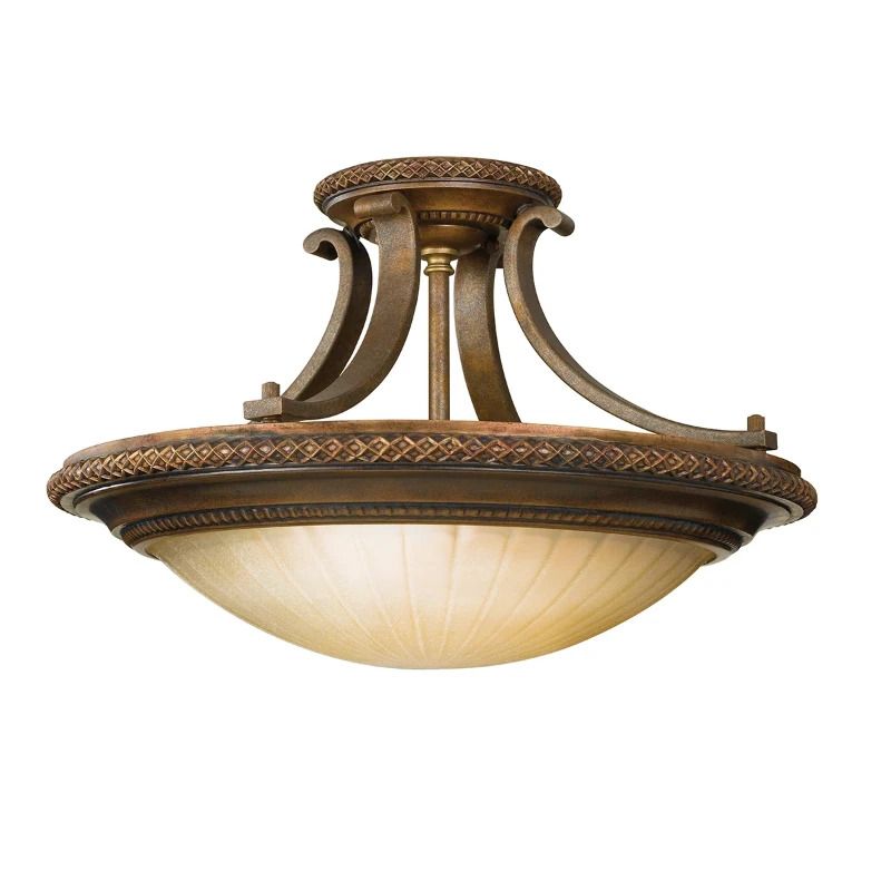 Feiss LED Plafondlamp Kelham Hall | 2X E27 Max 60W | Dimbaar | Firenze Gold/British Bronze
