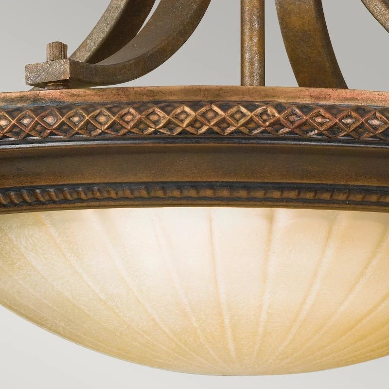 Feiss LED Plafondlamp Kelham Hall | 2X E27 Max 60W | Dimbaar | Firenze Gold/British Bronze