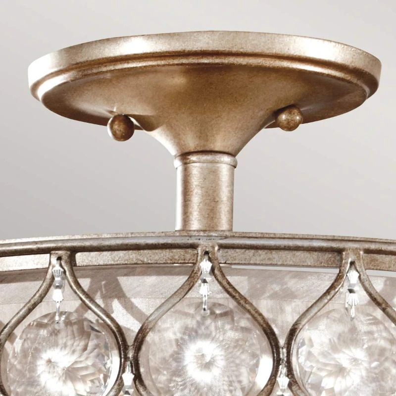 Feiss LED Plafondlamp Lucia | 3X E27 Max 60W | Dimbaar | Burnished Silver