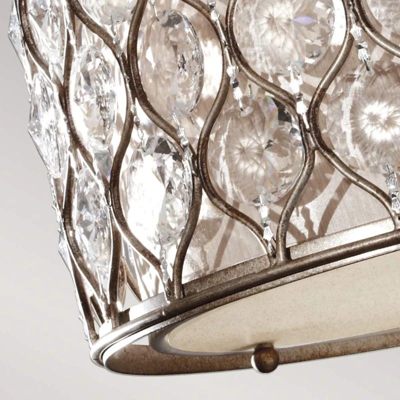 Feiss LED Plafondlamp Lucia | 3X E27 Max 60W | Dimbaar | Burnished Silver