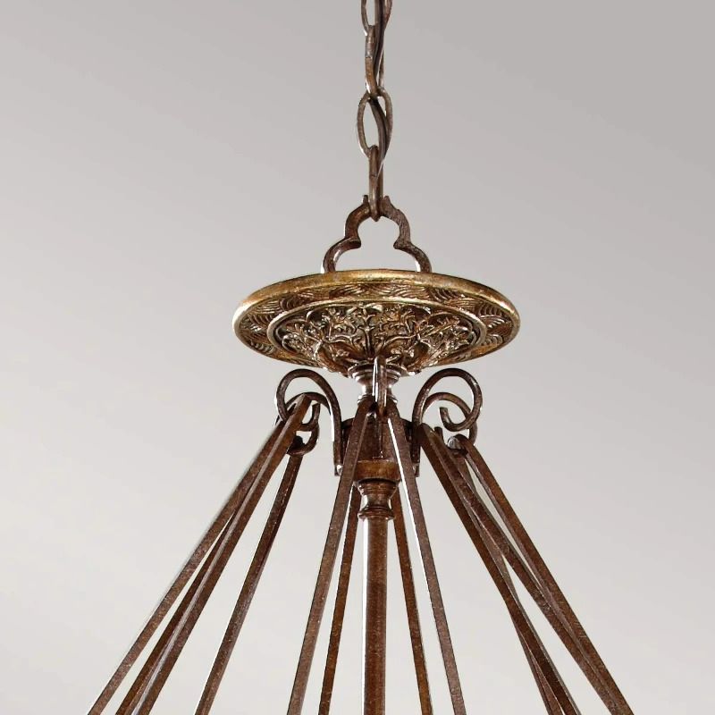 Feiss LED Kroonluchter | 4X E27 Max 60W | Dimbaar | British Bronze/Oxidized Bronze