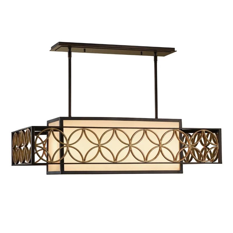 Feiss LED Hanglamp Remy | 4X E27 Max 60W | Dimbaar | Heritage Bronze/Parissiene Gold