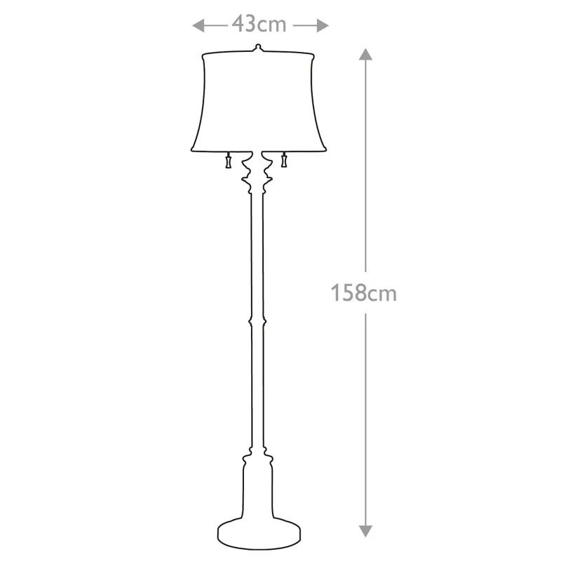 Feiss Staande LED Lamp Stateroom | 2X E27 Max 60W | Antique Nickel