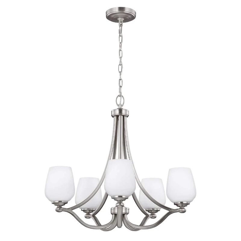 Feiss LED Kroonluchter | 5X E27 Max 60W | Dimbaar | Satin Nickel