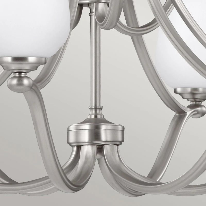 Feiss LED Kroonluchter | 9X E27 Max 60W | Dimbaar | Satin Nickel