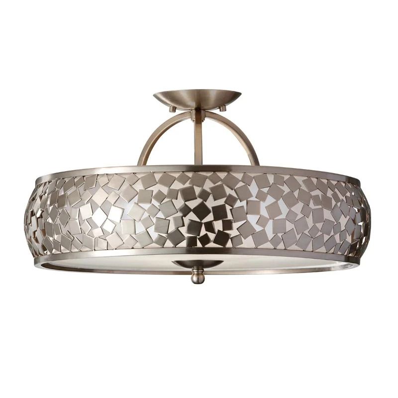 Feiss LED Plafondlamp Zara | 3X E27 Max 60W | Dimbaar | Brushed Steel