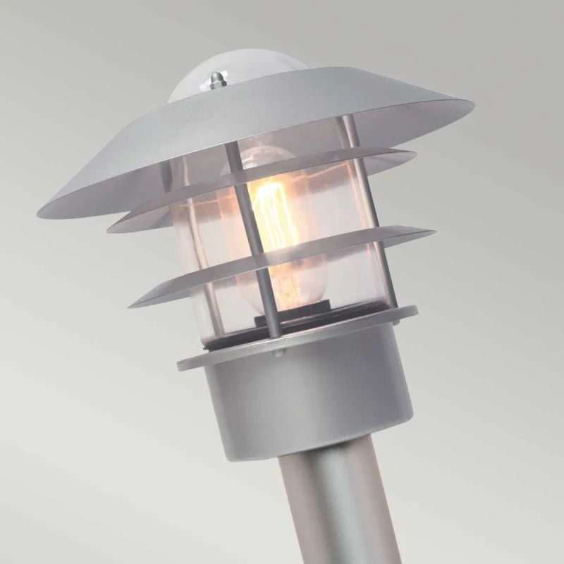Elstead Lighting Mini LED Tuin Pilaar Helsingor | 1X E27 Max 60W | IP44 (Outdoor) | Silver