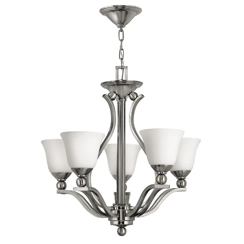 Hinkley LED Kroonluchter | 5X E27 Max 60W | Dimbaar | Brushed Nickel