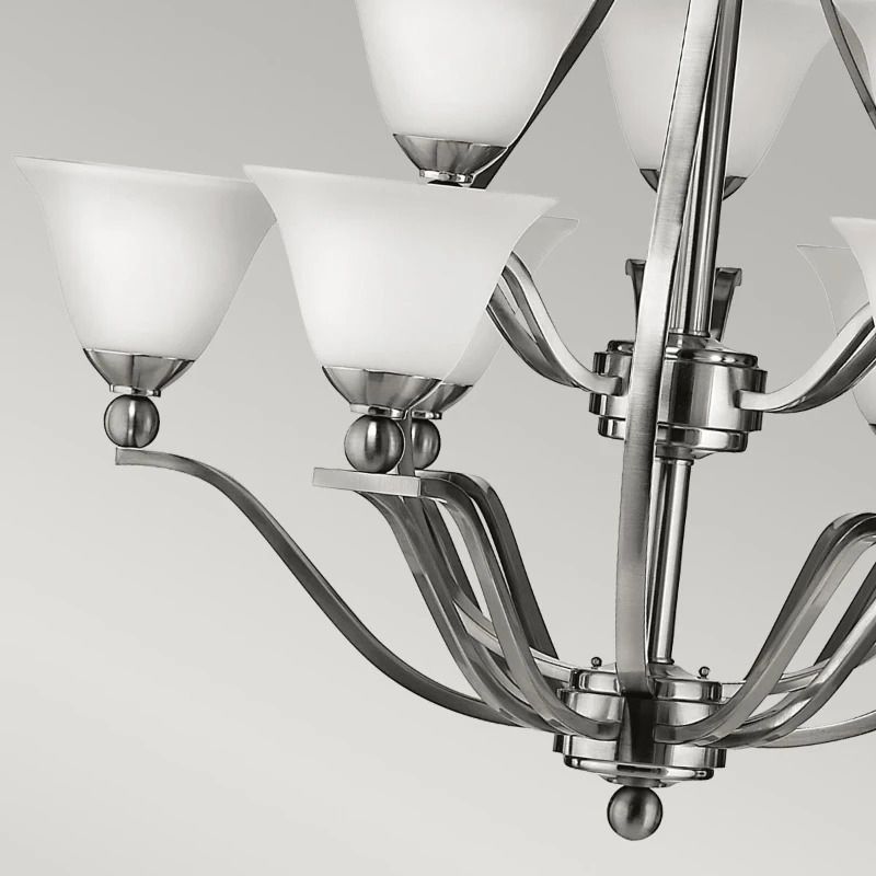 Hinkley LED Kroonluchter | 9X E27 Max 60W | Dimbaar | Brushed Nickel