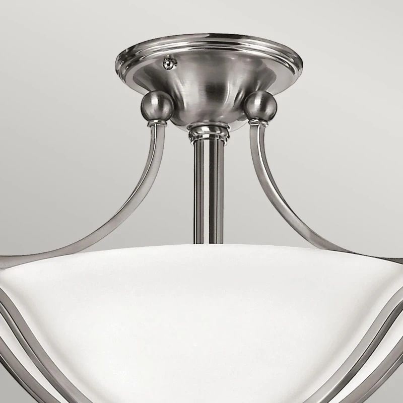 Hinkley LED Plafondlamp Bolla | 2X E27 Max 60W | Dimbaar | Brushed Nickel