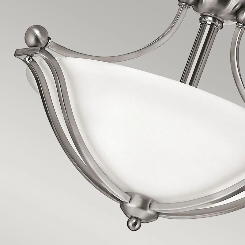 Hinkley LED Plafondlamp Bolla | 2X E27 Max 60W | Dimbaar | Brushed Nickel