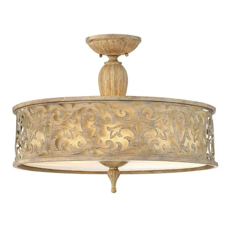 Hinkley LED Plafondlamp Carabel | 3X E27 Max 60W | Dimbaar | Brushed Champagne