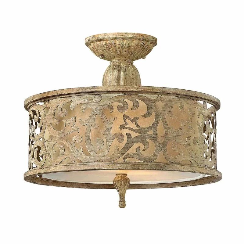 Hinkley LED Plafondlamp Carabel | 2X E27 Max 60W | Dimbaar | Brushed Champagne