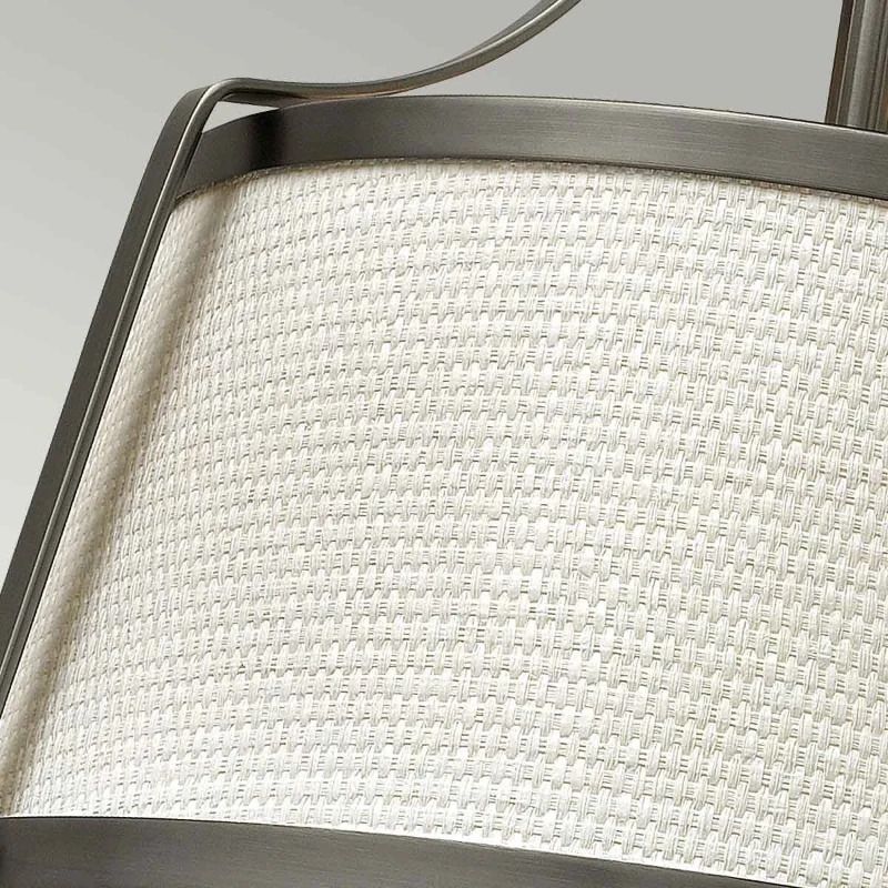 Hinkley LED Plafondlamp Charlotte | 3X E27 Max 60W | Dimbaar | Antique Nickel, Linen Shade