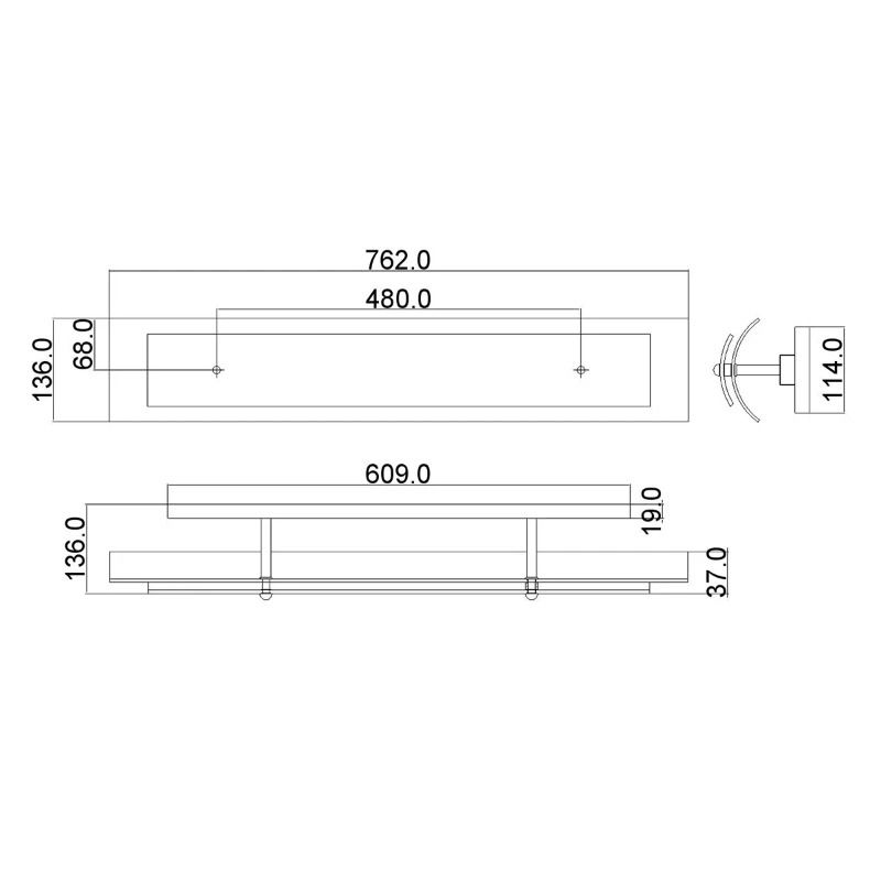 Hinkley LED Badkamerarmatuur Duet | 3W 3000K 1200Lm 830 | IP44 | Dimbaar | Polished Chrome