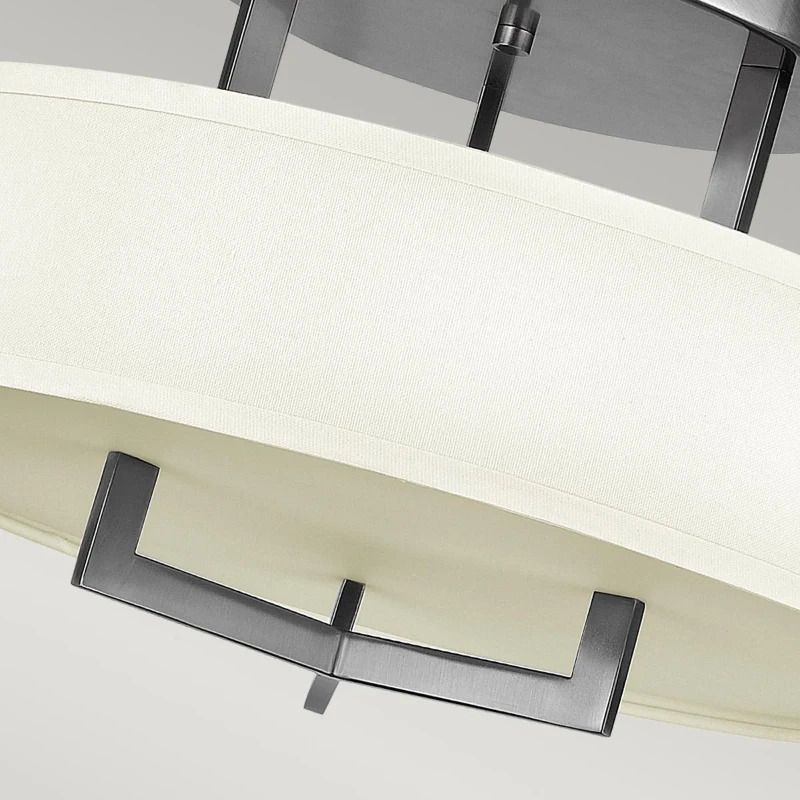 Hinkley LED Plafondlamp Hampton | 3X E27 Max 60W | Dimbaar | Antique Nickel, Ivory Shades
