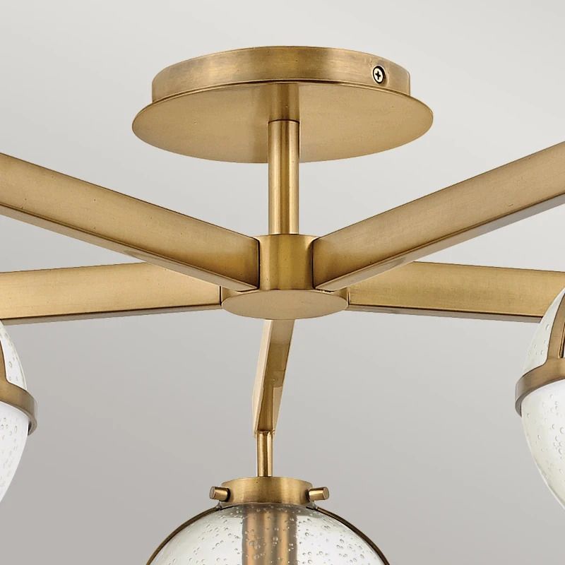 Hinkley LED Plafond Badkamerlamp Hollis | 5X E14 Max 40W | IP44 | Dimbaar | Heritage Brass