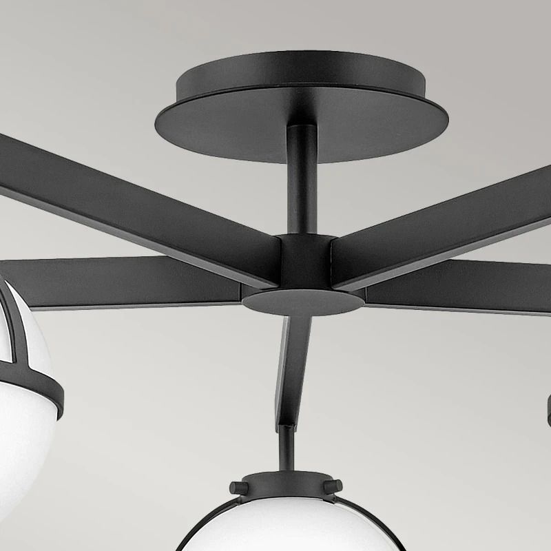 Hinkley LED Plafond Badkamerlamp Hollis | 5X E14 Max 40W | IP44 | Dimbaar | Black