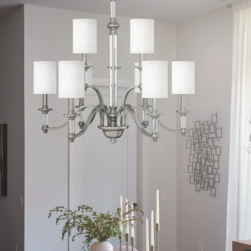 Hinkley LED Kroonluchter | 9X E14 Max 40W | Dimbaar | Brushed Nickel