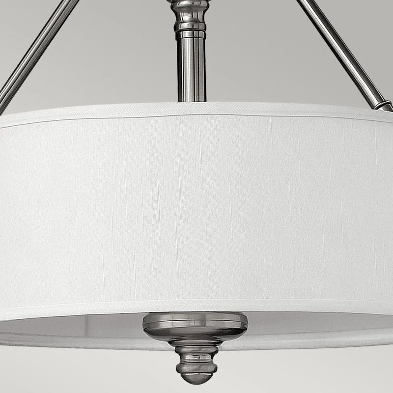 Hinkley LED Plafondlamp Sussex | 3X E27 Max 60W | Dimbaar | Brushed Nickel
