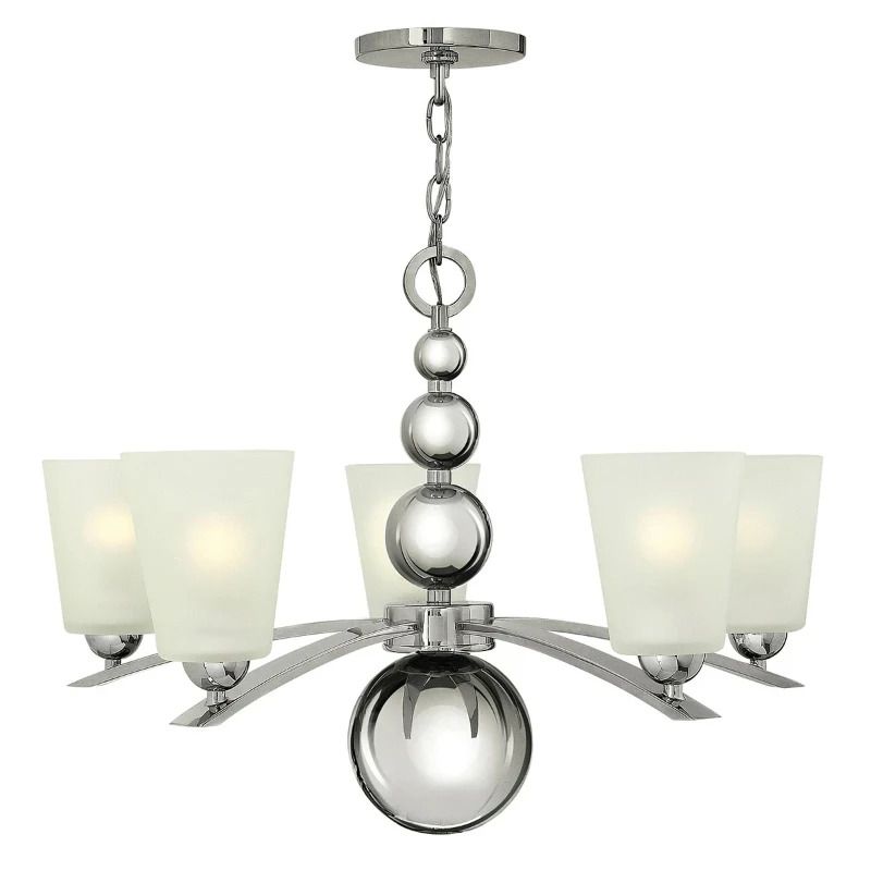 Hinkley LED Kroonluchter | 5X E27 Max 60W | Dimbaar | Polished Nickel
