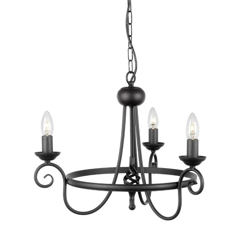 Elstead Lighting LED Kroonluchter | 3X E14 Max 60W | Dimbaar | Black