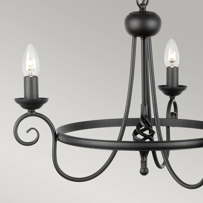 Elstead Lighting LED Kroonluchter | 3X E14 Max 60W | Dimbaar | Black