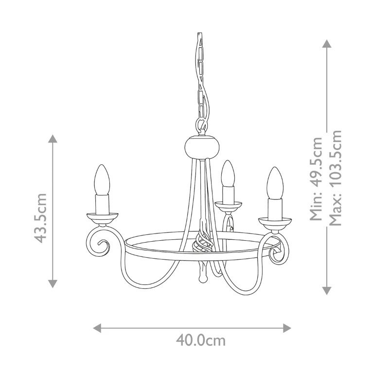 Elstead Lighting LED Kroonluchter | 3X E14 Max 60W | Dimbaar | Black