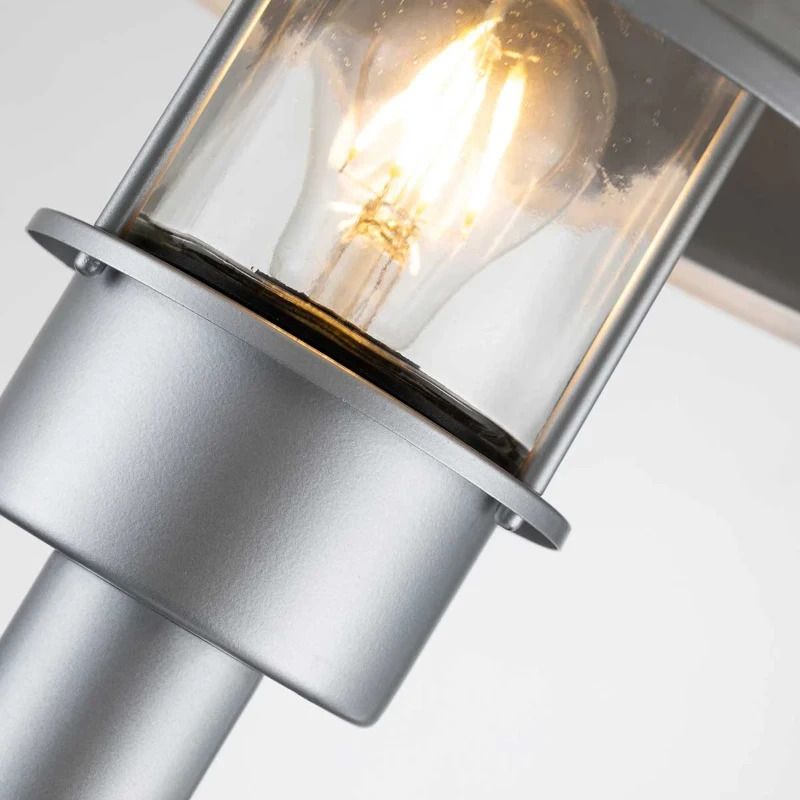 Elstead Lighting Mini LED Tuin Pilaar Klampenborg | 1X E27 Max 60W | IP44 (Outdoor) | Silver
