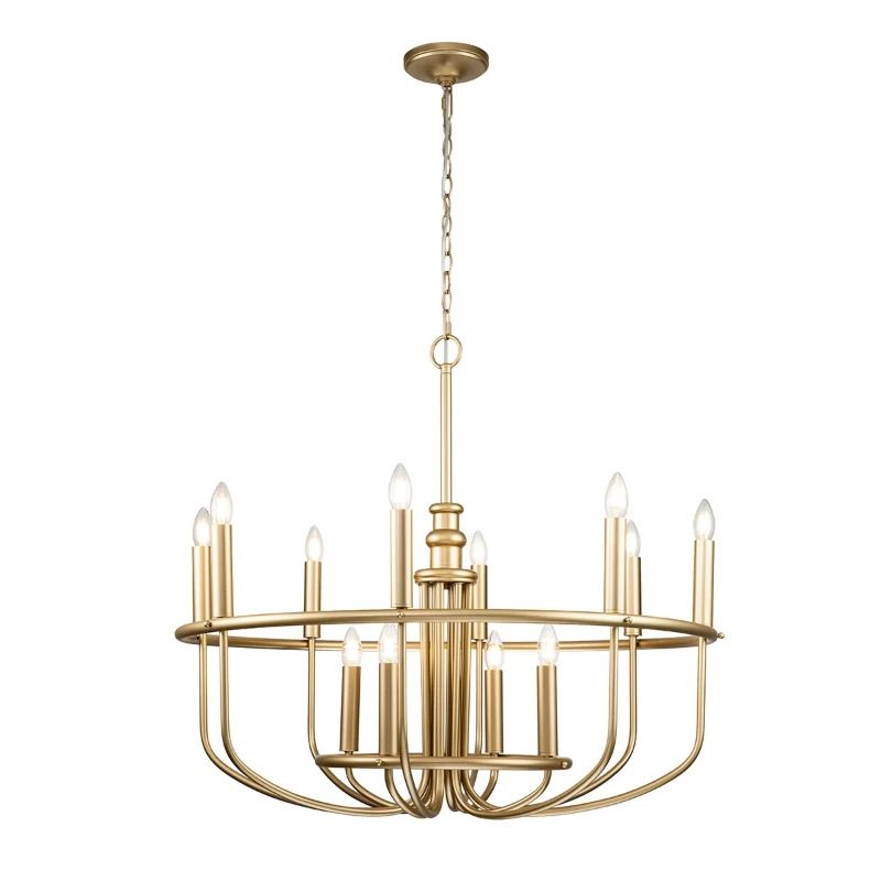 Kichler LED Kroonluchter | 12X E14 Max 40W | Dimbaar | Painted Natural Brass