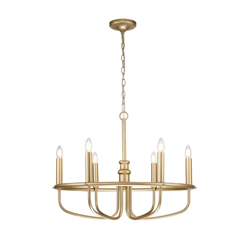 Kichler LED Kroonluchter | 6X E14 Max 40W | Dimbaar | Painted Natural Brass