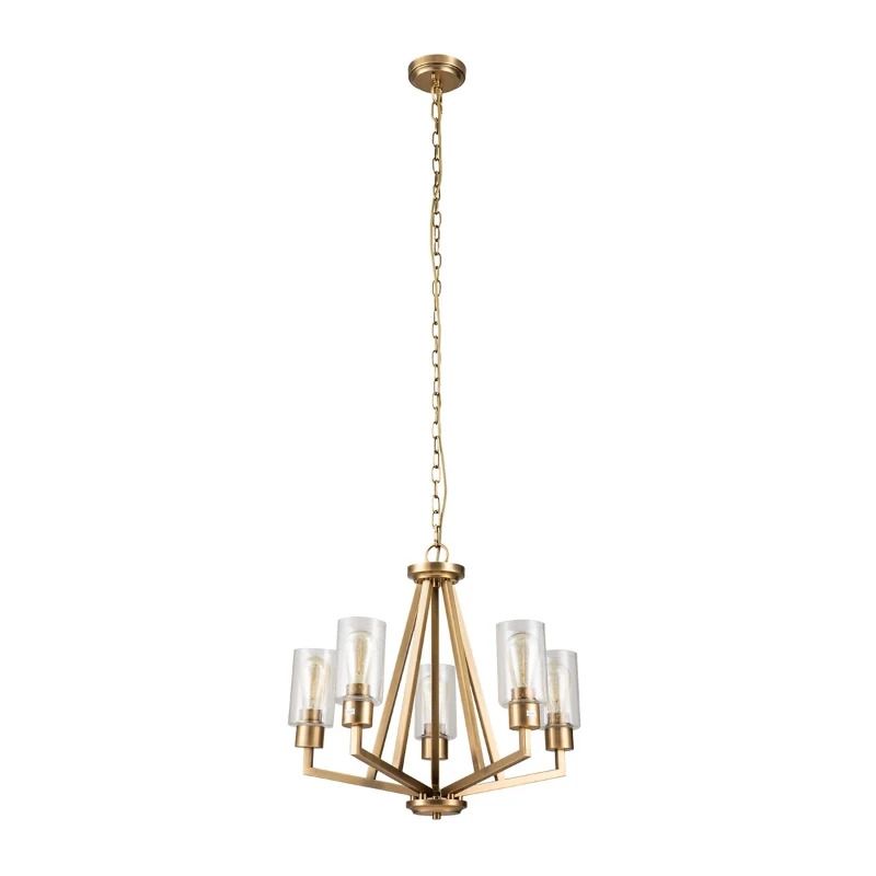 Kichler LED Kroonluchter | 5X E27 Max 60W | Dimbaar | Natural Brass