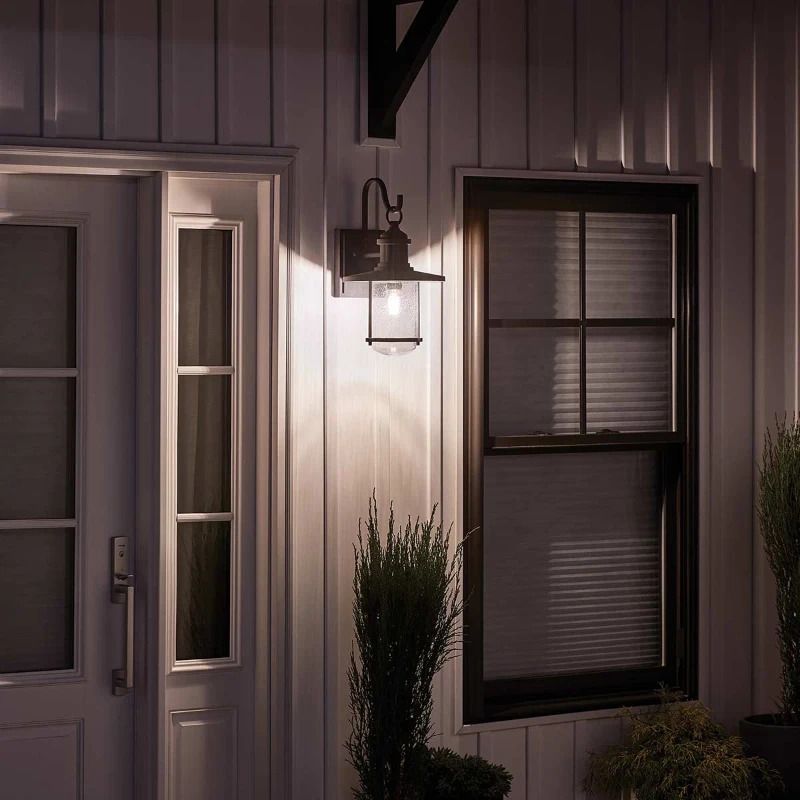 Kichler LED Wand Buitenlamp Riverwood | 1X E27 Max 100W | IP44 | Dimbaar | Weathered Zinc
