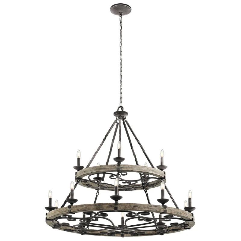 Kichler LED Kroonluchter | 15X E14 Max 60W | Dimbaar | Weathered Zinc