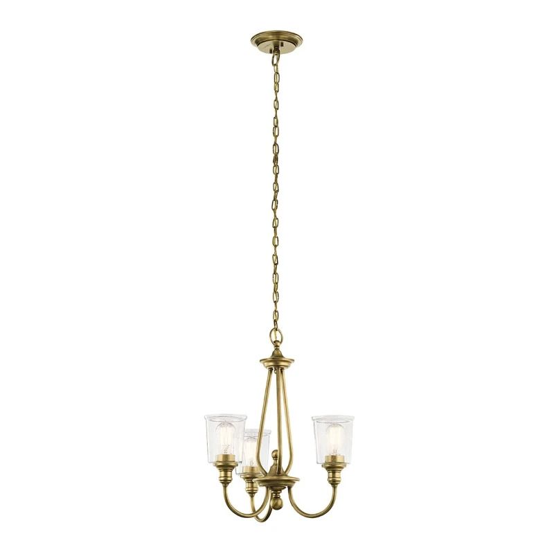 Kichler LED Kroonluchter | 3X E27 Max 60W | Dimbaar | Natural Brass