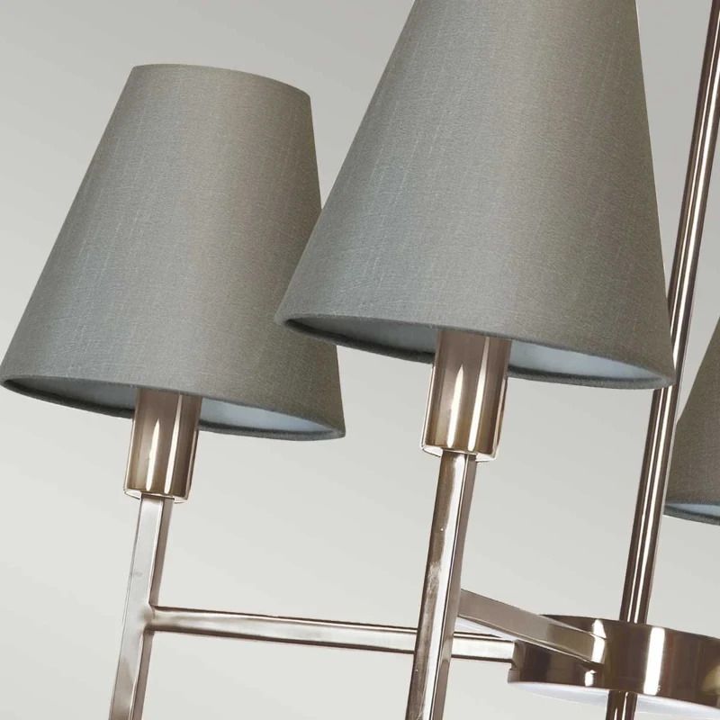 Elstead Lighting LED Kroonluchter | 4X E14 Max 25W | Dimbaar | Brushed Nickel, Grey Shades