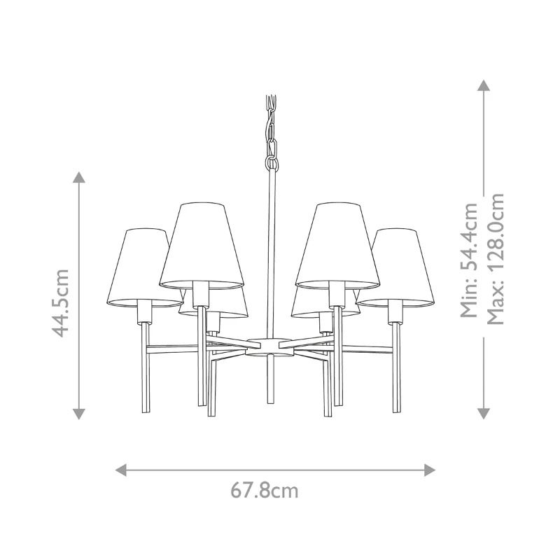 Elstead Lighting LED Kroonluchter | 6X E14 Max 25W | Dimbaar | Brushed Nickel, Grey Shades