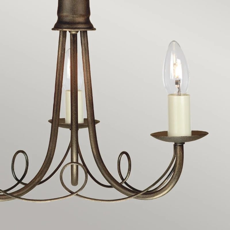 Elstead Lighting LED Kroonluchter | 3X E14 Max 60W | Dimbaar | Black/ Gold Patina