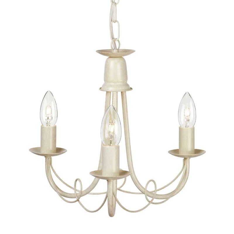 Elstead Lighting LED Kroonluchter | 3X E14 Max 60W | Dimbaar | Ivory/ Gold Patina
